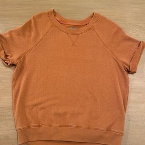 Aerie Orange Short Sleeve Sweatshirt